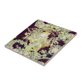 ミュシャ女性とデイジー、ヴィンテージアールヌーボー タイル (側面)