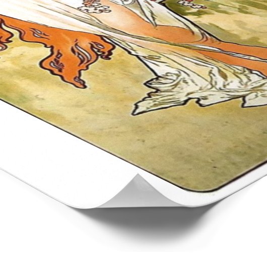 ミュシャ春女性 ポスター (角)