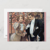 ミュシャ浮気女の男ロマンチックな愛 ポストカード (正面/裏面)
