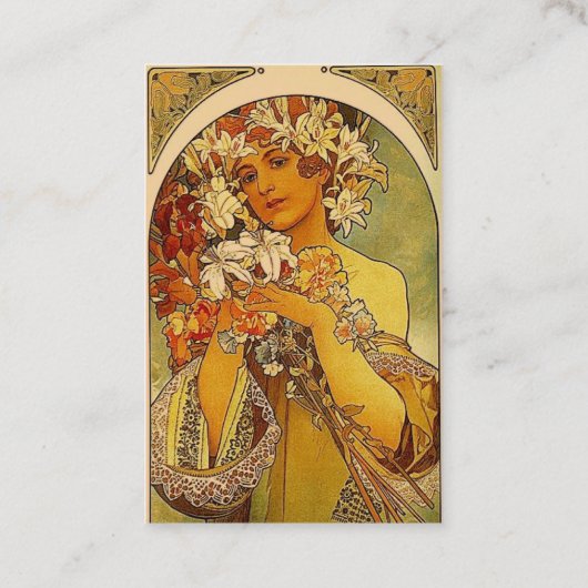 ミュシャ花 名刺 (裏面)