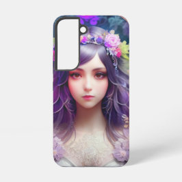 ミュシャ風ビューティフルウーマンポートレート SAMSUNG GALAXY S22ケース