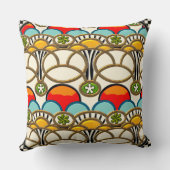 ミュシャ&クリフ(カラフルアールヌーボー) クッション (裏面)