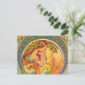 ミュシャ「ザ・アーツ」シリーズの詩 ポストカード (スタンド正面)