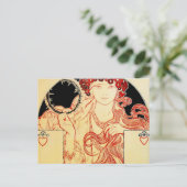 ミュシャ～ブルックリン展ポスターの少女 ポストカード (スタンド正面)