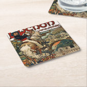 ミュシャ・ルクョン スクエアペーパーコースター (アングル)