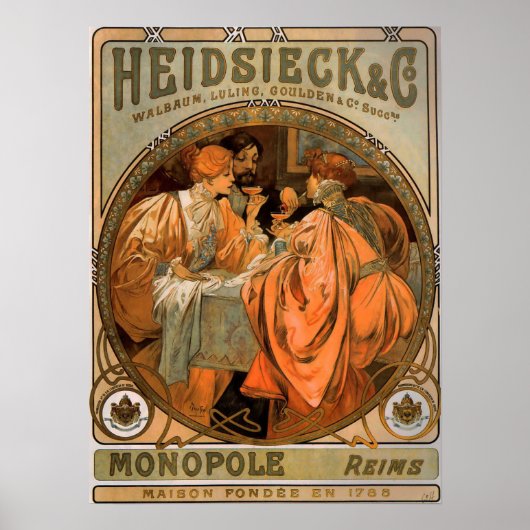 ミュシャ- Heidsieck And Co 1901 ポスター (正面)