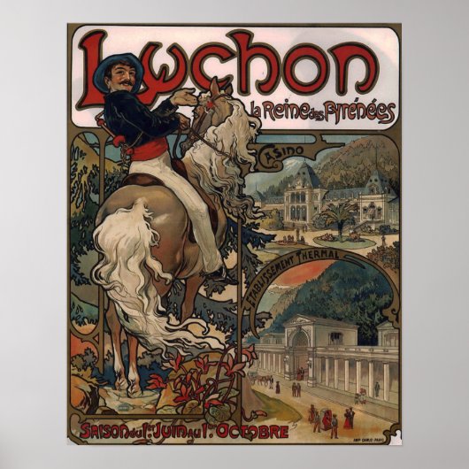 ミュシャ- Luchon 1895 ポスター (正面)