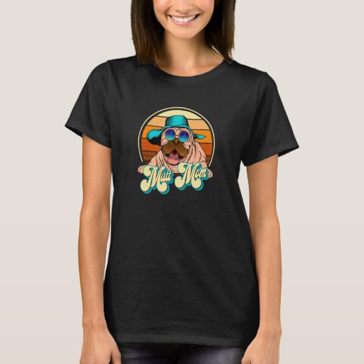 ミュットママおもしろいドッグ3 Tシャツ (正面)