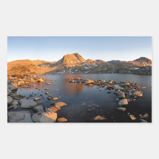 ミュリエル湖サンセットPiute Pass – シエラネバダ 長方形シール (正面)