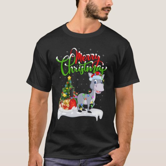 ミュレおもしろい動物愛好家クリスマス照明ミュレクリスチム Tシャツ (正面)