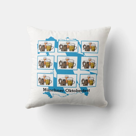ミュンフナーオクトーバーフェストバイエルンマップビーズカートゥーン クッション (裏面)