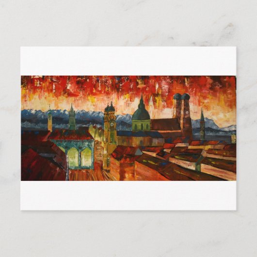 ミュンヘンとアルプスのパノラマ ポストカード (正面)