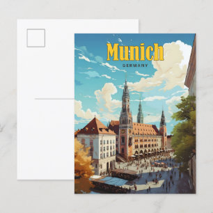ミュンヘンのブルースカイGermany Vintage Travel ポストカード