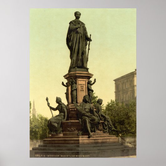 ミュンヘンのマクシミリアン2記念碑 ポスター (正面)