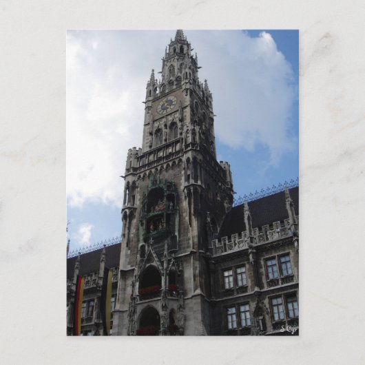 ミュンヘンの時計台Marienplatz ポストカード (正面)