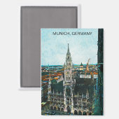 ミュンヘンカラフルドイツ油絵を描 マグネット (正面/裏面)