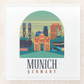 ミュンヘンスタイリッシュシティスケープ ガラスコースター (正面)