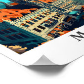 ミュンヘンドイツトラベルアートヴィンテージイラストレーション ポスター (角)