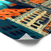 ミュンヘンドイツトラベルアートヴィンテージイラストレーション ポスター (角)