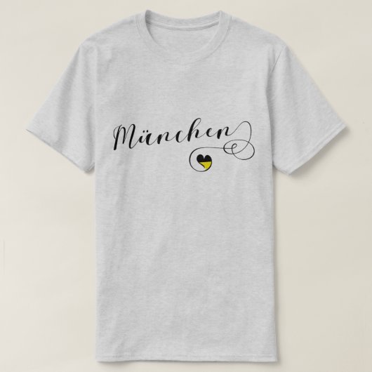 ミュンヘンハート，ラブミュンヘンバイエルン Tシャツ (デザイン正面)