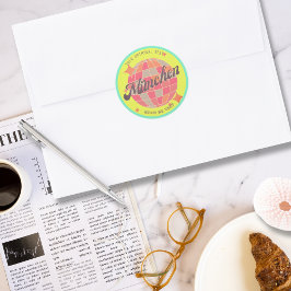 ミュンヘンバイエルンドイシュランドレトロネオンイエロー ラウンドシール