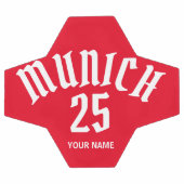 ミュンヘンパーソナライズされたレッドの番号と名前 サッカーボール (フラット)