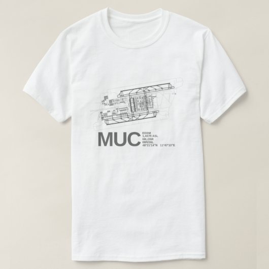 ミュンヘンフランツヨセフの国際空港 Tシャツ (デザイン正面)