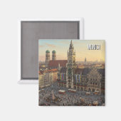 ミュンヘンマリエンプラッツドイツトラベル マグネット (正面/裏面)