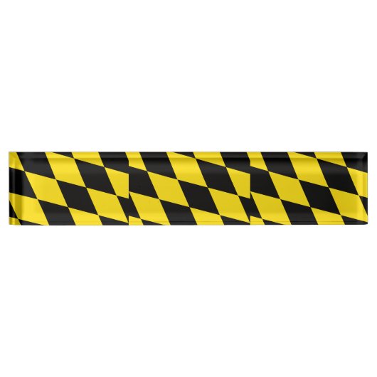 ミュンヘン国旗を掲げた愛国的な卓上の銘板 デスクネームプレート (正面)