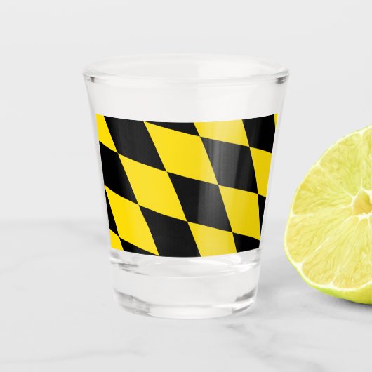 ミュンヘン州旗を掲げた愛国的なショットグラス ショットグラス (正面)