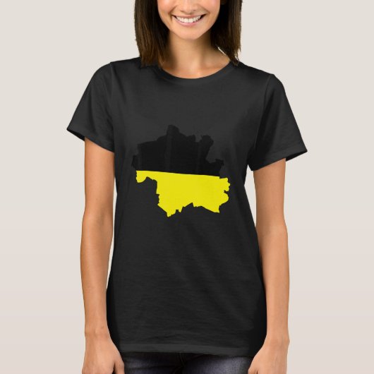 ミュンヘン市の国旗の地図 Tシャツ (正面)