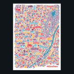 ミュンヘン市地図ポスター ポスター<br><div class="desc">市の地図のポスタ図解入りの、写真付きのーMunichには、他の有名なミュンヘンのアトラクションHofbraeuhaus、Marienplatz、Frauenkirche、Viktuenmarkalien、Englischer Garten、Allianz Arena、Olympic Park、BMW Worldが含まれている。このプリントは、Vianinaの受賞都市マップシリーズの一部である。</div>