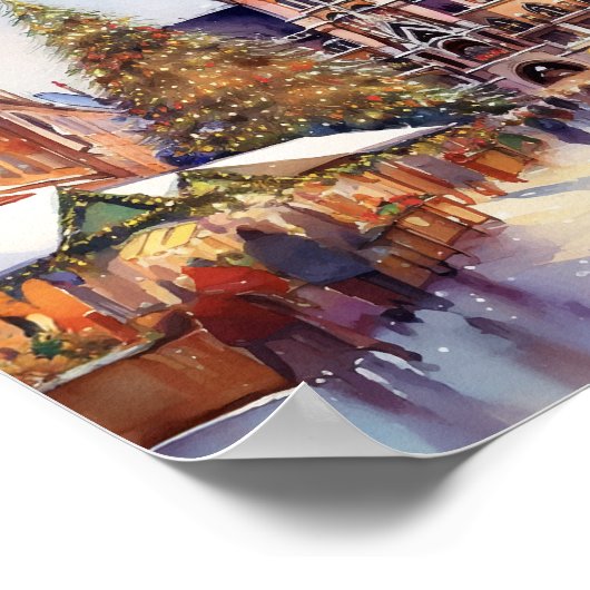 ミュンヘン水彩画のクリスマス ポスター (角)