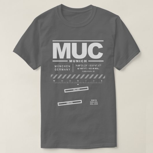 ミュンヘン空港MUC Tシャツ (デザイン正面)