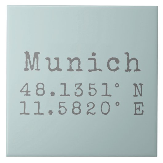 ミュンヘン緯度と経度 タイル (正面)