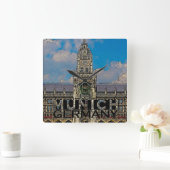 ミュンヘン スクエア壁時計 (ホーム)