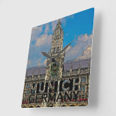 ミュンヘン スクエア壁時計 (傾斜)