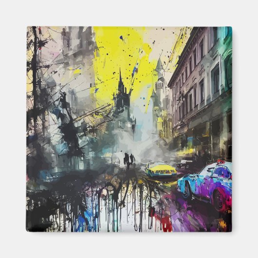 ミュンヘン・ドイツの都市グランジ通りシーン マグネット (正面)