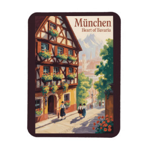 ミュンヘン ドイツ バイエルン州 イラスト 旅行 アート マグネット
