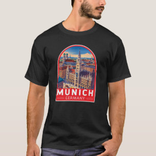 ミュンヘン ドイツ 旅行 アート エンブレム Tシャツ