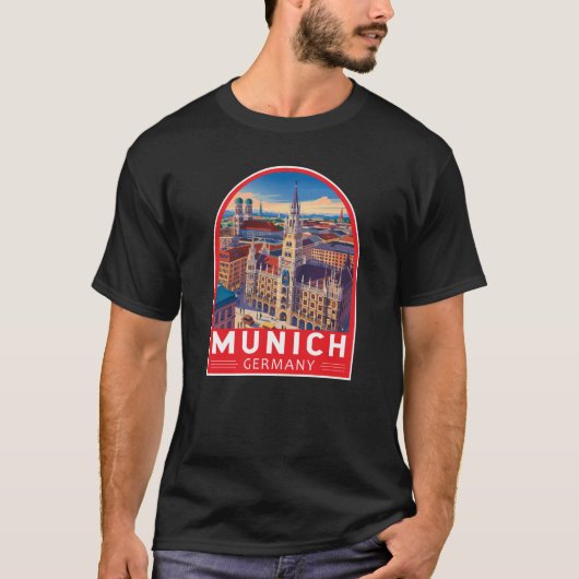 ミュンヘン ドイツ 旅行 アート エンブレム Tシャツ (正面)