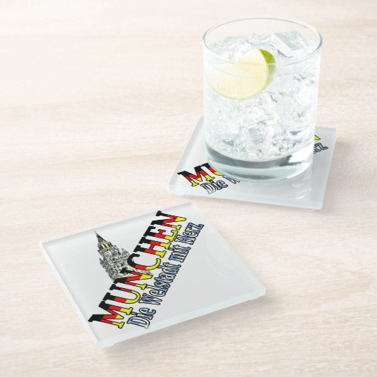 ミュンヘン・バイエルドイツドイツ・ミュンヘン ガラスコースター (アングル)