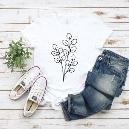 ミュンヘン ユーカリのボタニカル ラインアート Tシャツ