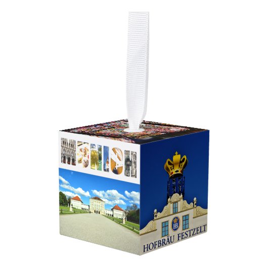 ミュンヘンGermany City Travel Photosクリスマス キューブオーナメント (正面アングル)