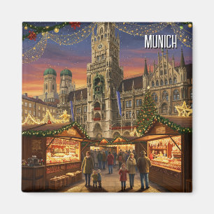 ミュンヘンMarienplatzドイツのクリスマスマーケット マグネット