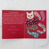 ミューが大好き！バレンタイン子猫の人形グリーティングカード サンキューカード (内部)