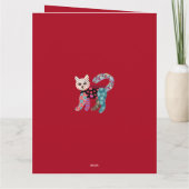 ミューが大好き！バレンタイン子猫の人形グリーティングカード サンキューカード (裏面)