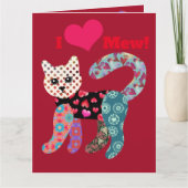 ミューが大好き!バレンタイン子猫の人形グリーティングカード サンキューカード (正面)