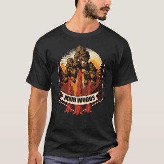 ミューアウッズ国立公園カリフォルニアレトロアート Tシャツ