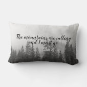 ミューア引用文山は黒と白を呼んでいる ランバークッション (裏面)